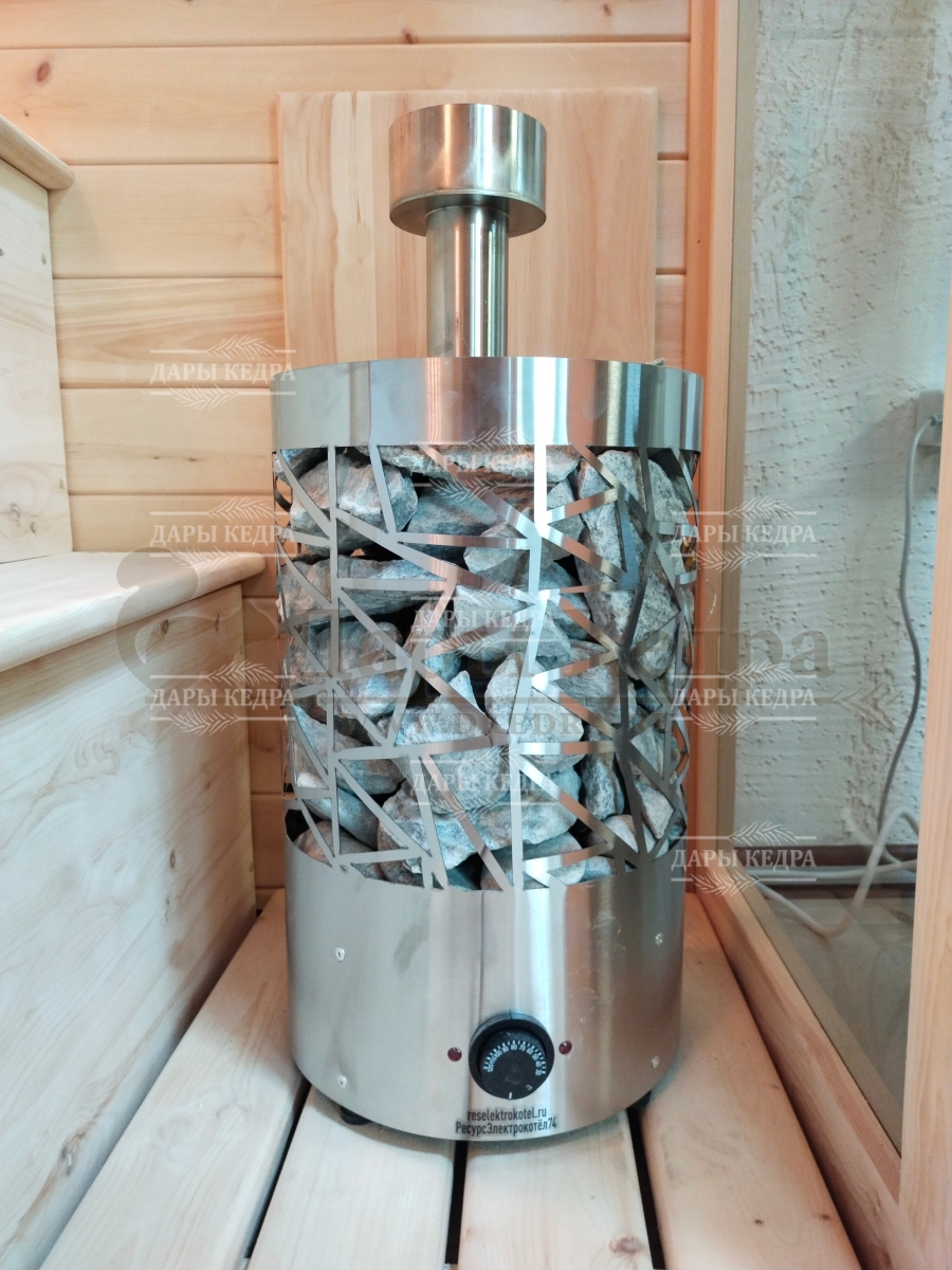 Трехместная комбинированная сауна из кедра с электрокаменкой